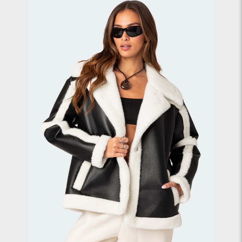 Edikted Oversized Leather Jackst
